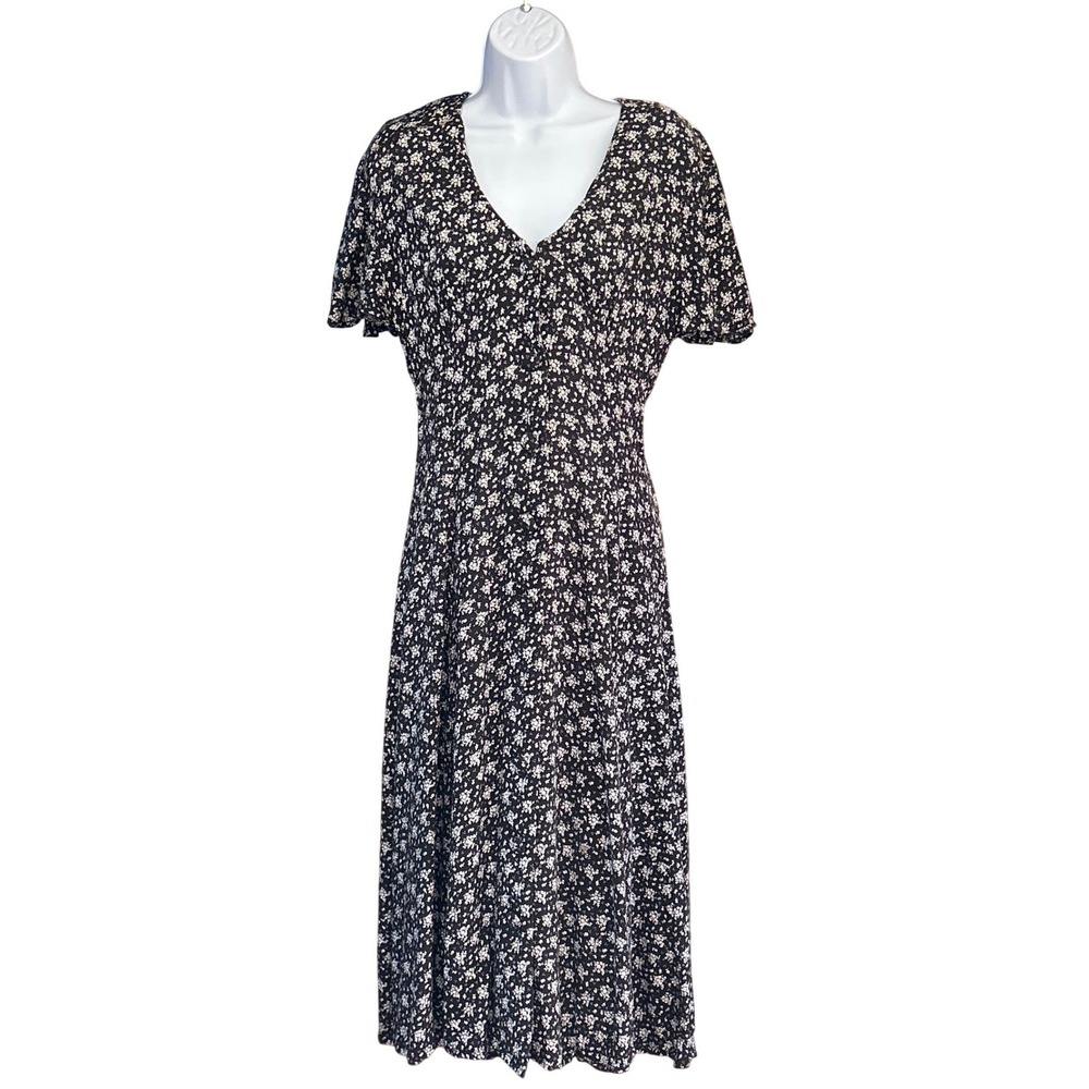 Vintage 90's Hunters Run Floral Midi Dress Cottagecore Grunge Cottagecore Retro